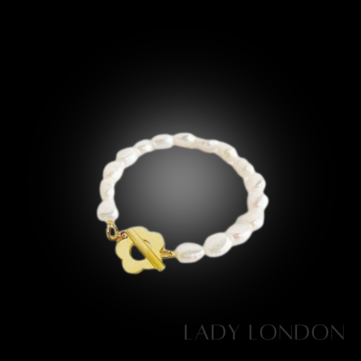 CiCi'De Jewelery Zoetwaterparel kralenarmband met bloemgesp