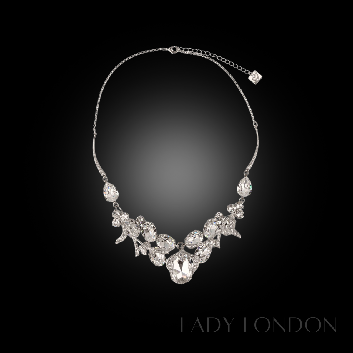 Otazu Forever Crystal Dream Necklace - Rhodium
