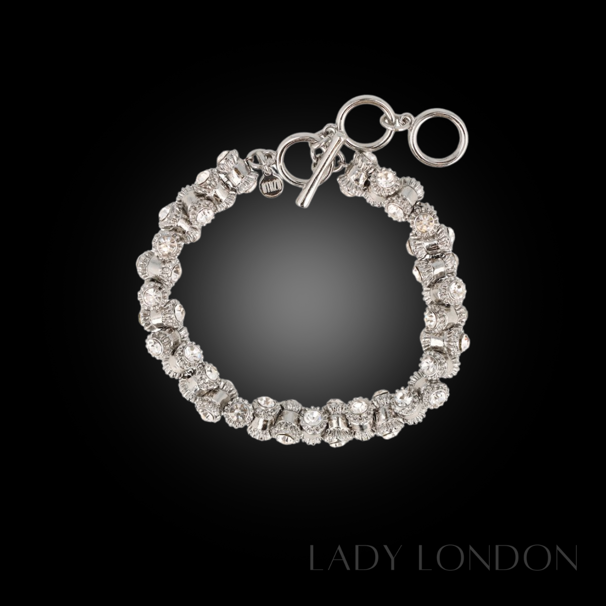 Otazu Vintage Barrel Bracelet - Rhodium